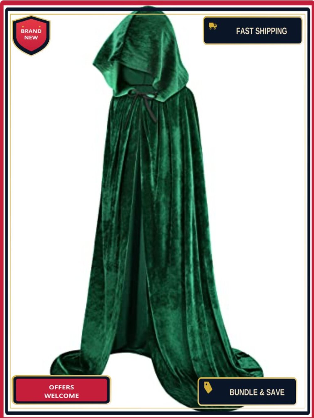 Velvet Hooded Cape Cloak for Women Halloween Cosplay Costume